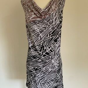 BCBGMaxAzria Abstract Black and Gray Mini Dress XS